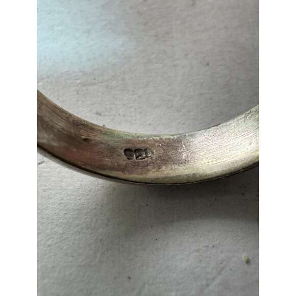 Estate Sterling Silver 925 Oval Larimar Gemstone Ring Size 8, 9.1g Statement - Picture 5 of 8